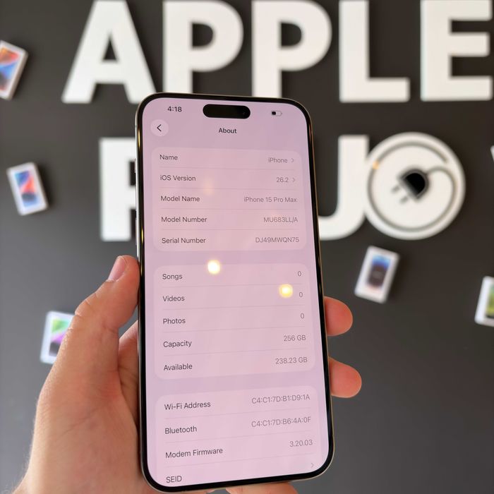 iPhone 15 Pro Max Cu 24 Luni Garanție/ApplePlug 256Gb Ca Nou 100% Natural Titanium