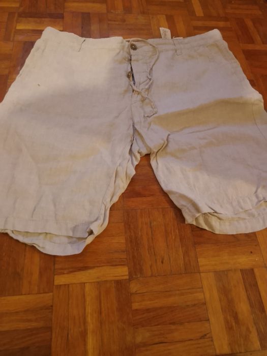 Pantaloni Scurți H&M In/Bumbac Bej - NOI cu Etichetă, Mărimea 50