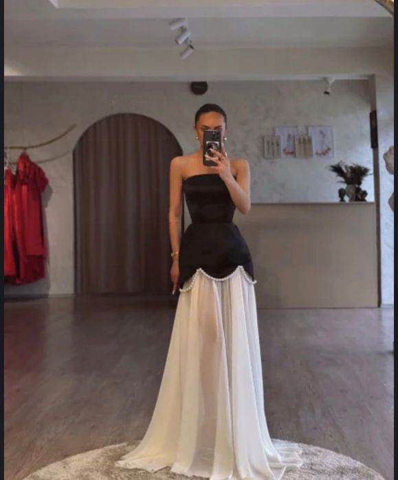 Rochie lungă Tulum, S, cu perle, nouă, Glamoshop