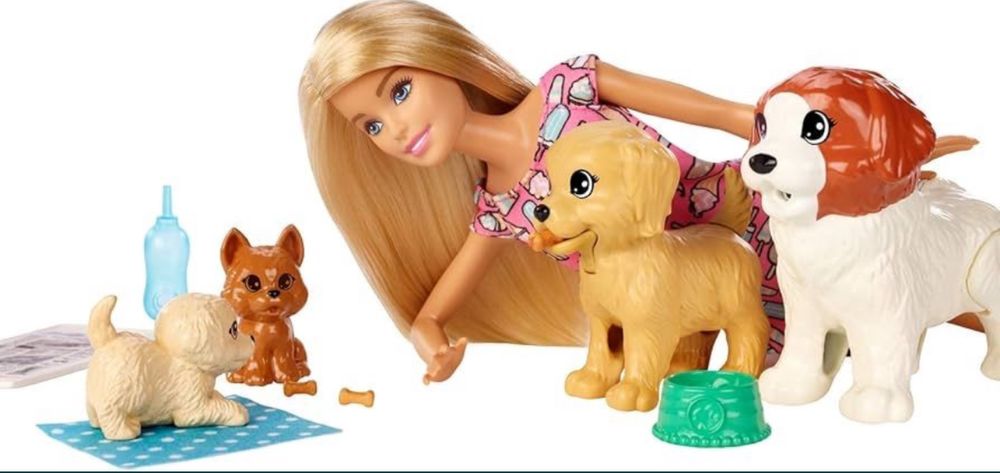 Летяща кукла DC Super hero girls и Barbie комплект с кученца