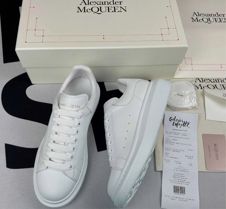 Adidasi Alexander MCQUEEN full white triple albi premium