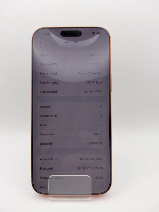 Iphone 17 Pro Max 100% 256gb Amanet BKG