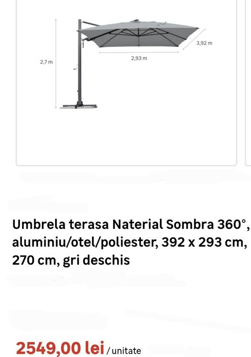 Vand umbrela de gradina