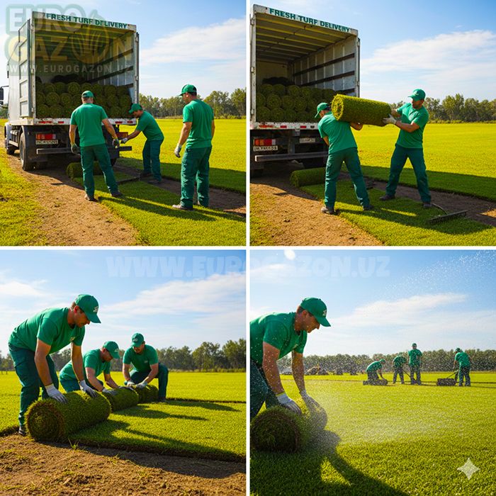Услуги по укладке рулонного газона | Gazon ekish xizmati