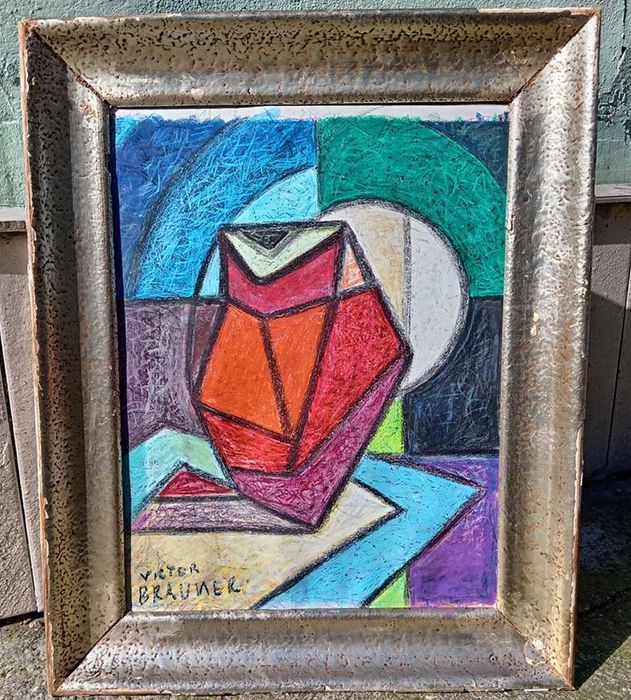 Tablou vechi - natura statica cubista - semnat Victor Brauner