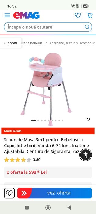 Scaun de masa pentru bebeluși Little bird