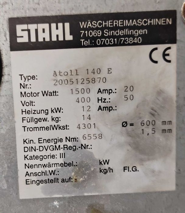 Masina spalat textile ATOLL 140 E - Stahl