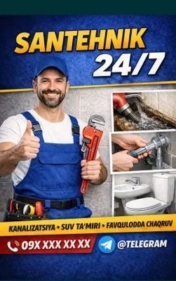 Сантехник хизмати 24/7 santexnik xizmati 24/7 канализация чистка засор