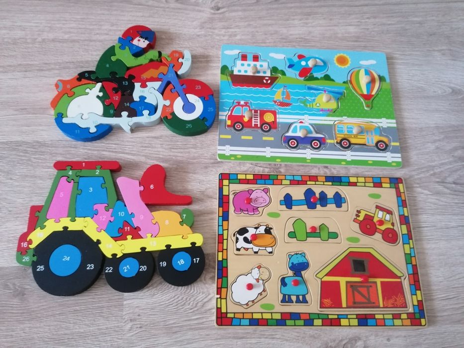 Puzzle din lemn, set de construit