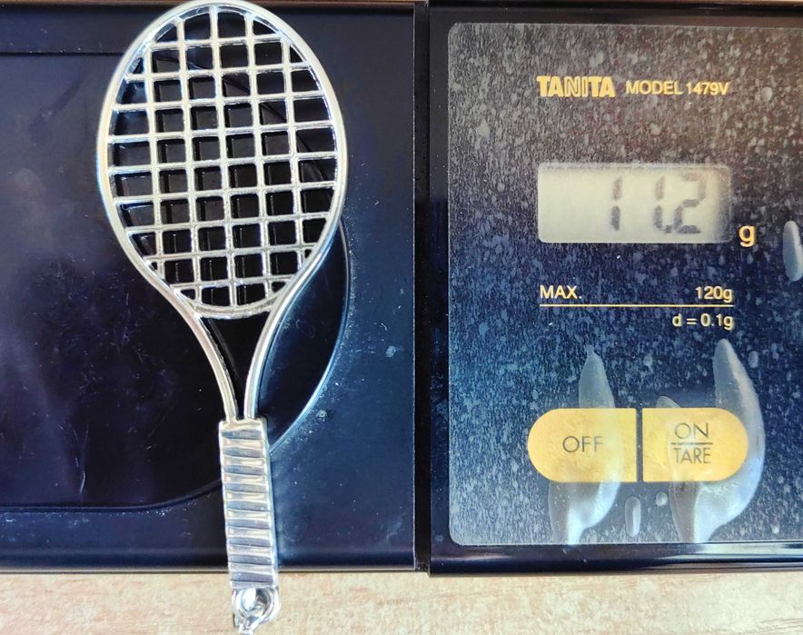 Сребърно тенис колие, подарък за тенесист, подарък за треньор по тенис