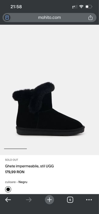 Ghete stil UGG (brand Mojito, pliele naturala)