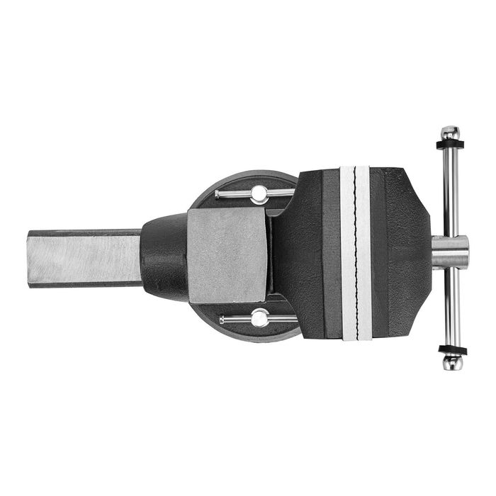 Тиски слесарные поворотные, стальная направляющая с наковальней