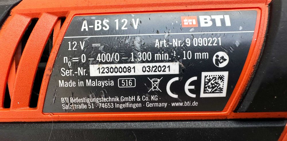 BTi A-BS 12 - Акумулаторен винтоверт 12V перфектен!