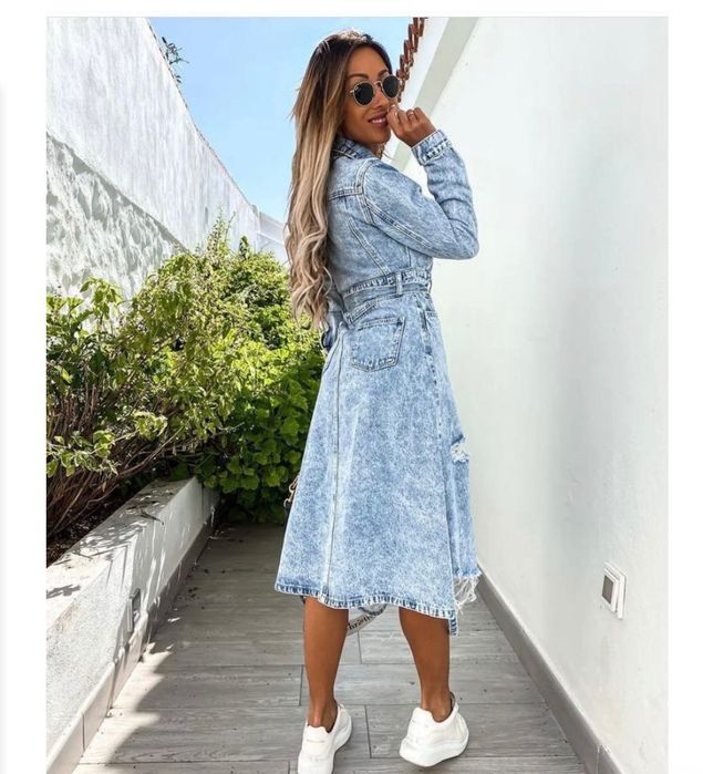 Дънкова рокля плътна