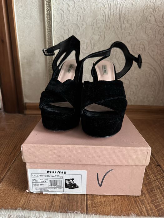 Черные бархатные Туфли miu miu