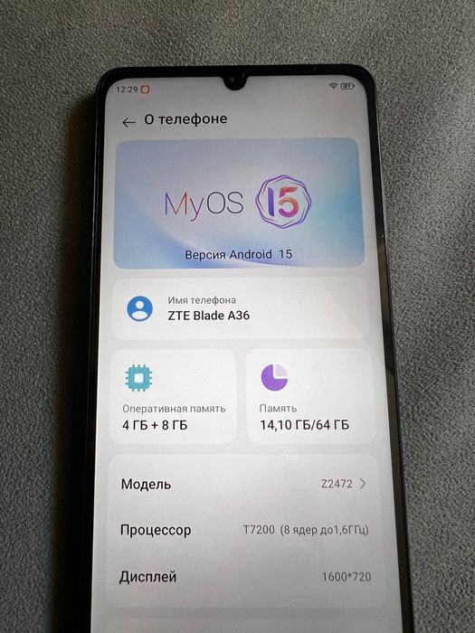 ZTE A36 новый не использовали