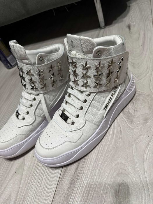 Adidasi Philipp Plein din Piele cu stele HighTop 43