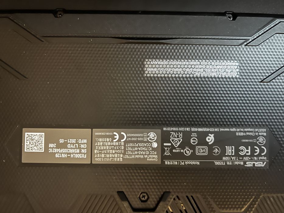 Asus Tuf F15 FX506L I7 Gtx 1650 4gb 32Gb Ram 500gb SSD 144Hz