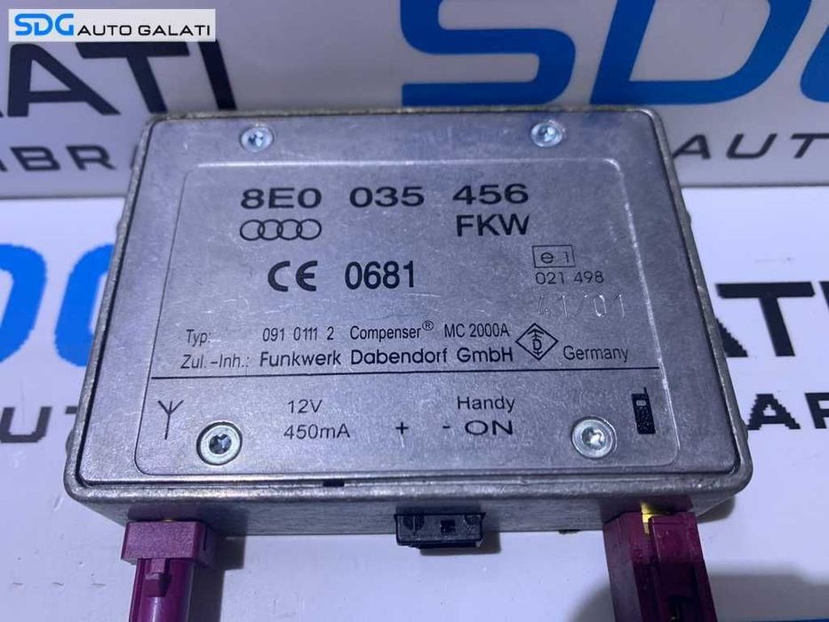 Modul Amplificator Antena Radio Telefon Audi A4 B6 2001 - 2005 Cod 8E0035456 8E0035456A [L3469]