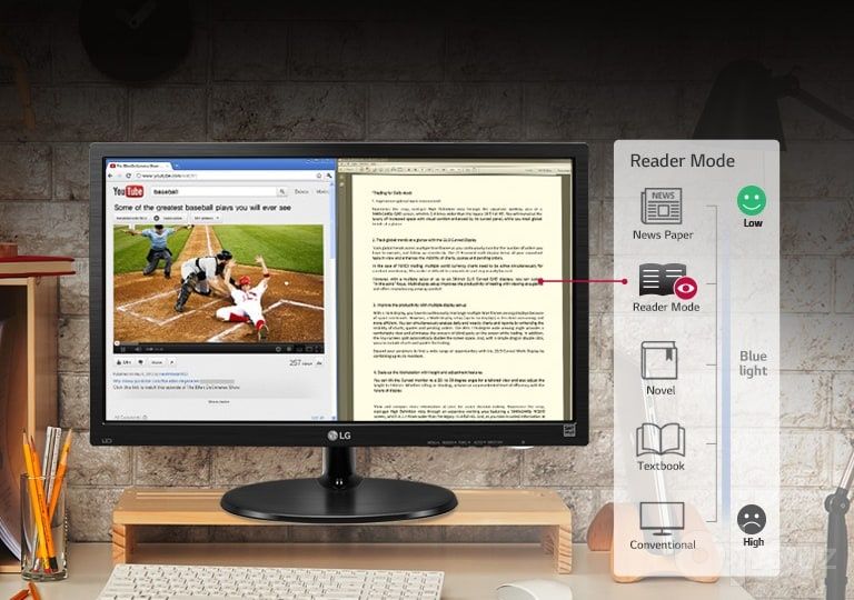 LG 19 LED monitor original + VGA Kuzatuv kameralari va Kompyuter uchun