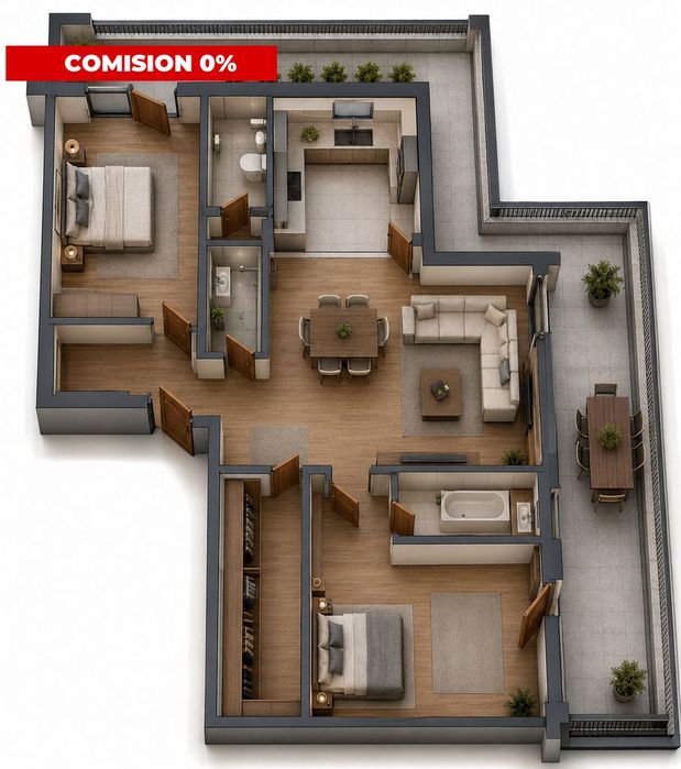 Comision 0% Penthouse Exclusiv | 114 mp Utili + Terasa 57 mp | Panora — fotografia 1