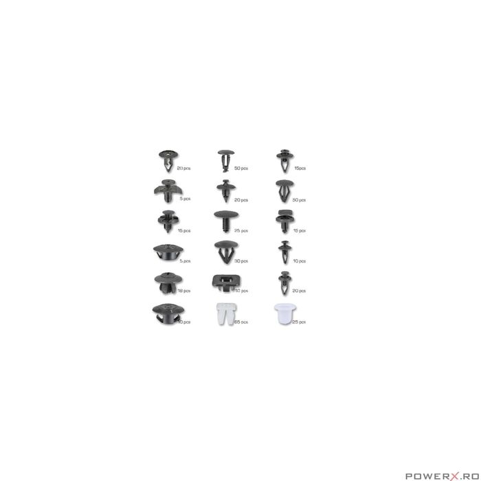 Set clipsuri, cleme auto de plastic, compatibil cu Nissan, 408 piese,