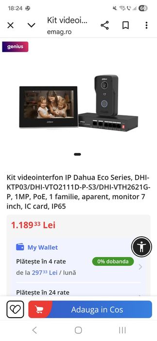 Vînd kit videointerfon pentru casă,nou