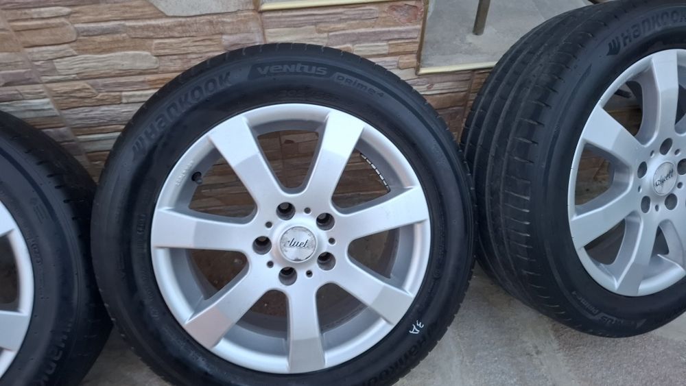 Продавам 4бр. алуминиеви джанти Ronal 16" 5x112 с гуми Hankook