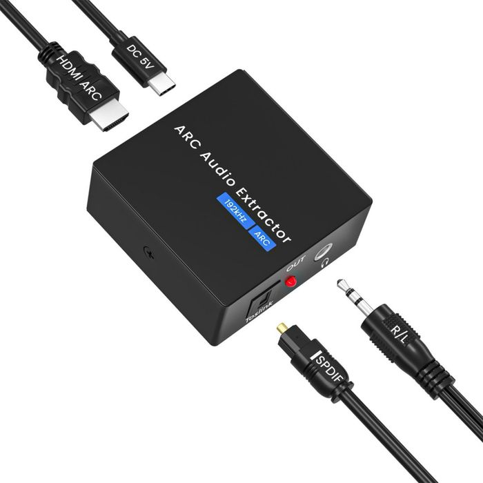 HDMI ARC Audio Extractor 192kHz DAC cu ieșire optică și jack 3.5mm