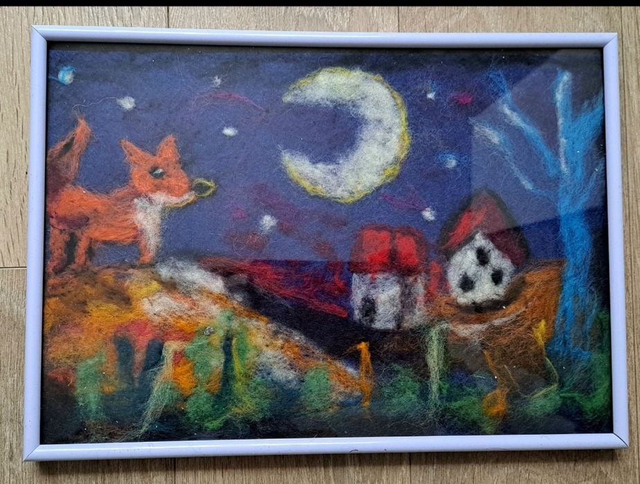 Ръчно правена картина от вълна (филцване))