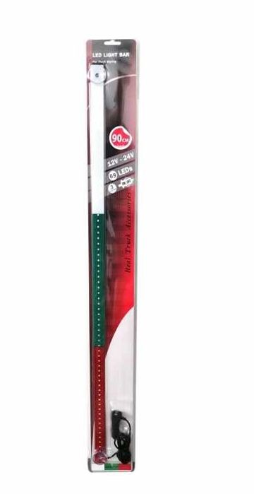 Светеща лента LED Бяло, Зелено, Червено 90 см флаг - T670 12/24V