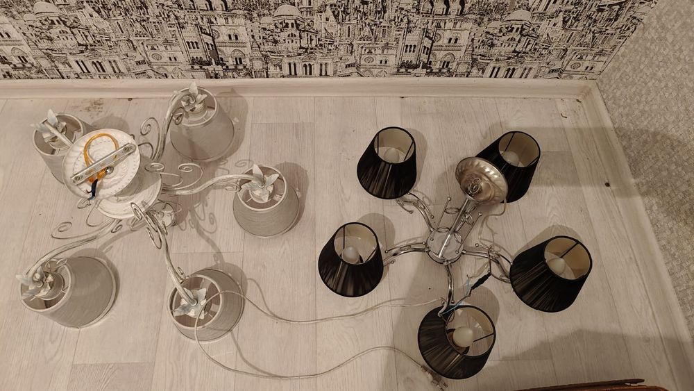 Продам тюль и люстры