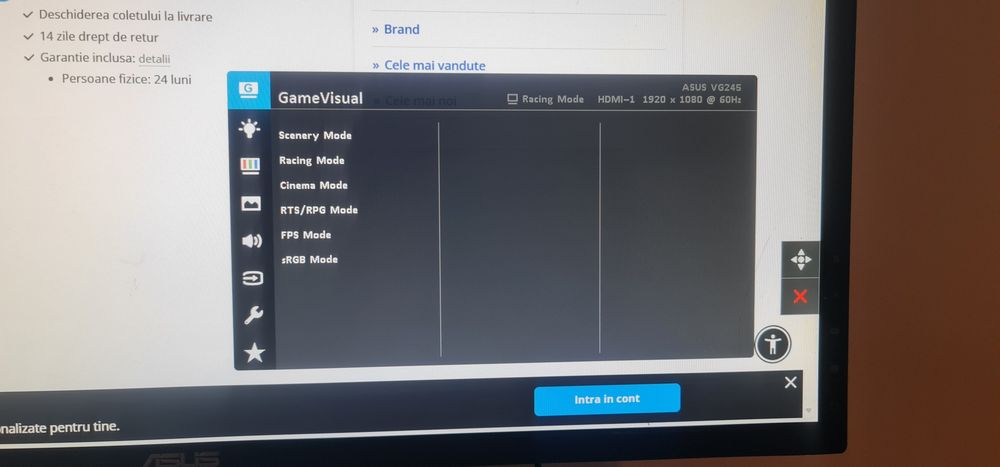 Monitor gaming Asus VG245h