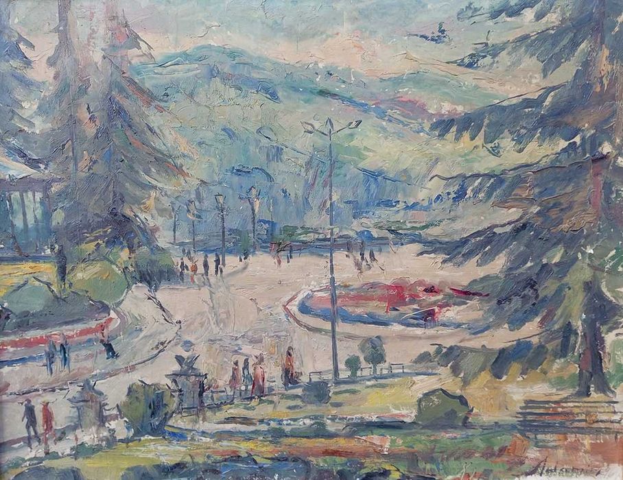 Tablou vechi -  Sovata - semnat si datat Adamiu `969