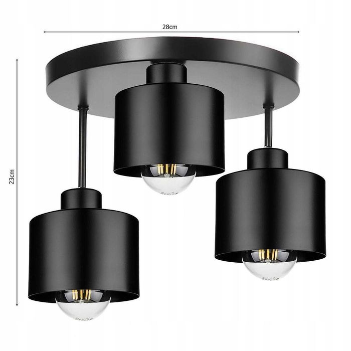LEDO-309 лампа за таван 3xE27 - черна