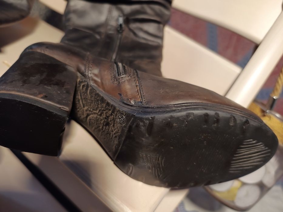 Cizme peste genunchi  PAPUCEIi din piele