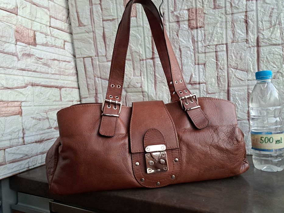 дамска чанта,кожена торба-кафява естествена кожа
