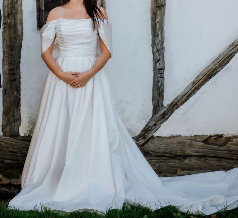 Rochie de miresa A line tafta