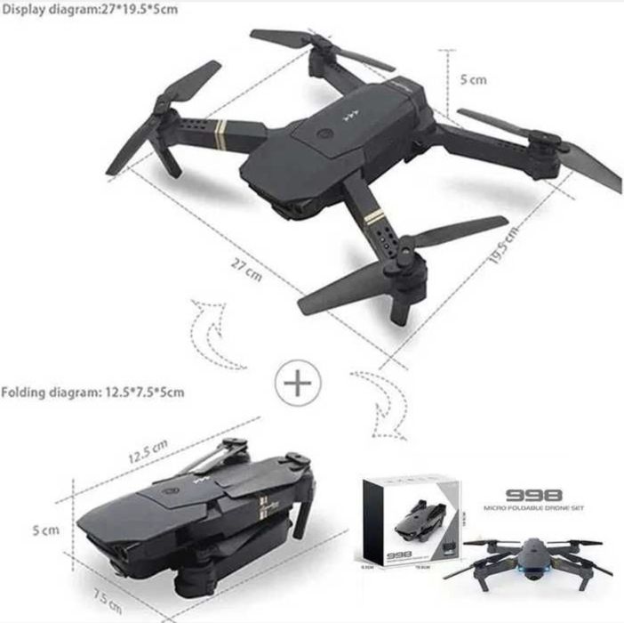 Сгъваем, любителски дрон с Wifi свързване и с телефона