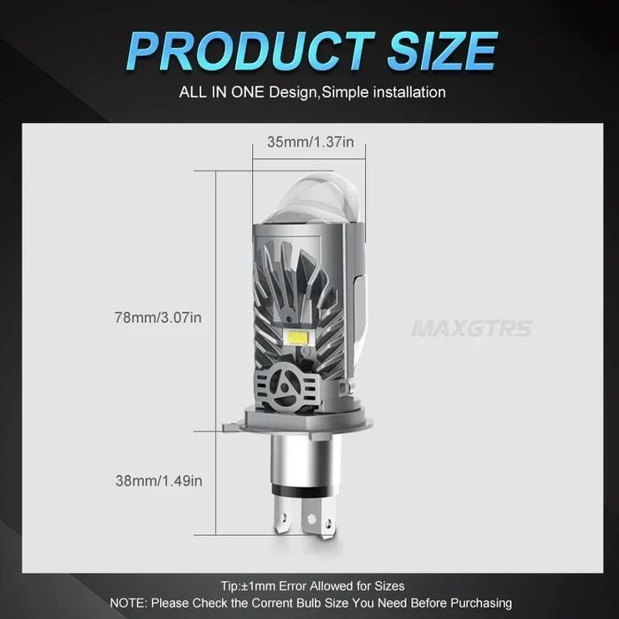 Set Două Becuri Led  H4 Doua Faze 24000/200W/6000K Cu Canbus