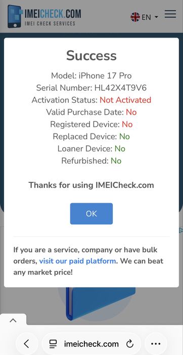 iPhone 17 Pro Silver/Deep Blue eSIM 256 GB [USA version]