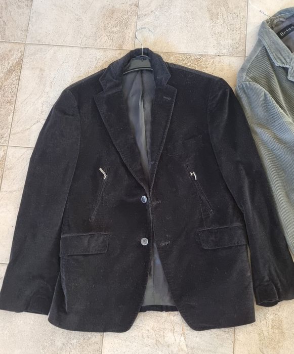 Haina Sacou barbati raiat gri și negru mărimea L