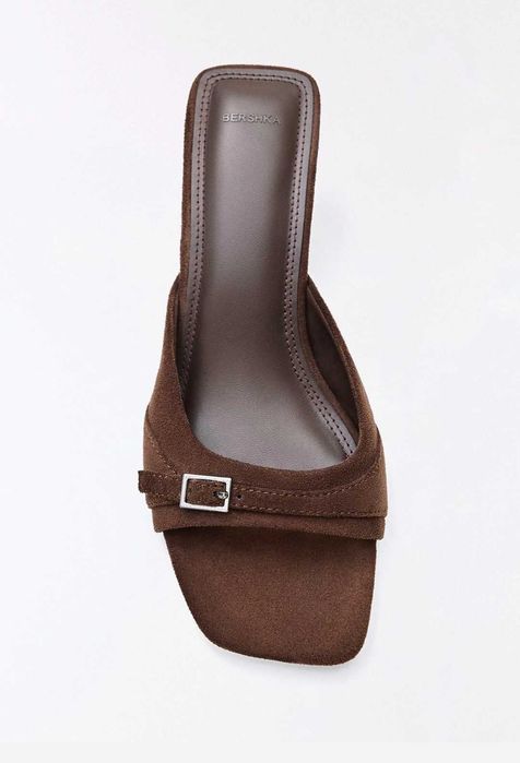 Дамски чехли/сандали, шоколад, Kitten heels
