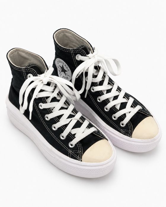 чёрные высокие Converse на платформе