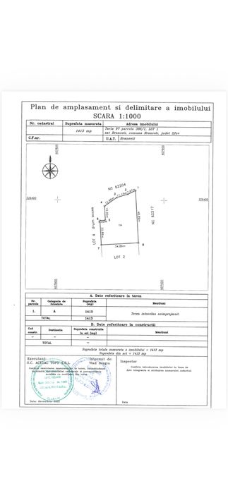 Teren intravilan Vadu Anei Branesti