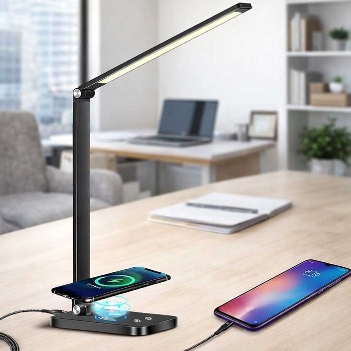 Настолна лампа с безжично зареждане Mdhand  Led безжично зарядно