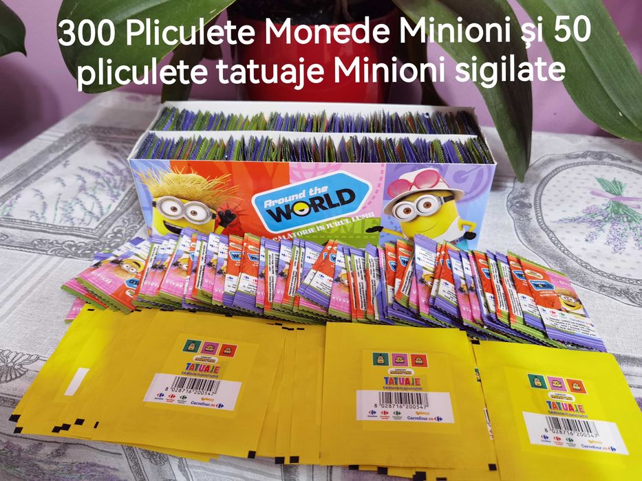400 Pliculete monede Minioni 50 pliculete tatuaje Minioni sigilate noi