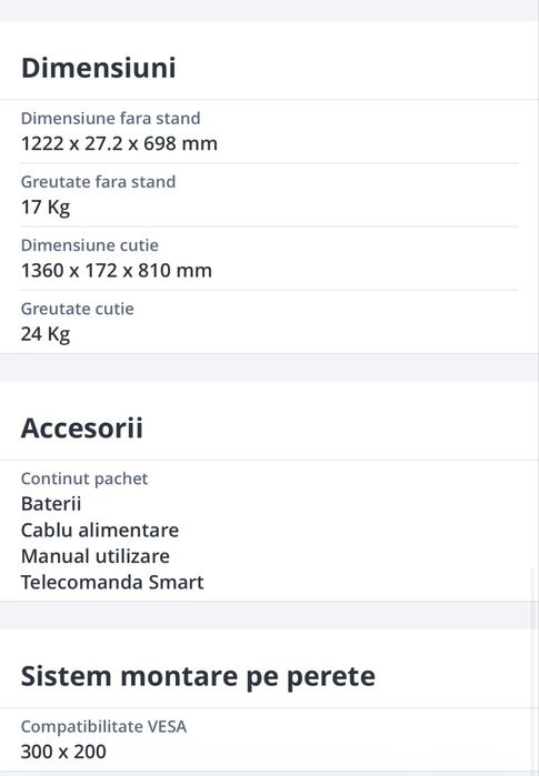 Vând televizor nou LG OLED 139cm sigilat, smart, 4K, ultra HD