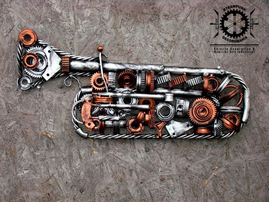 Sculpturi decorative ÏNSTRUMENTE MUZICALE- stil industrial steampunk.