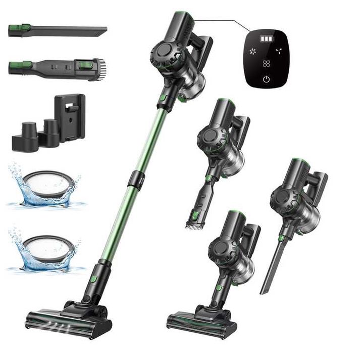 Aspirator vertical fara fir Vactidy V9 Pro, 6 in 1, 550W/45 KPa/60 Minute